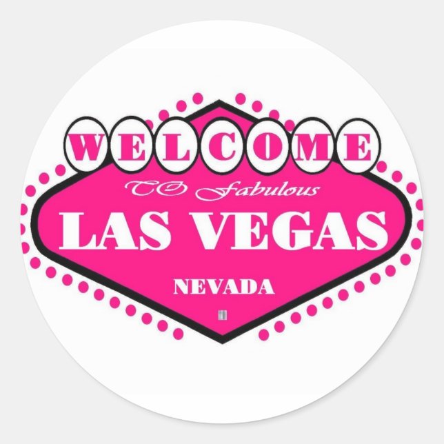 HOT Pink Las Vegas Logo Sticker (Front)
