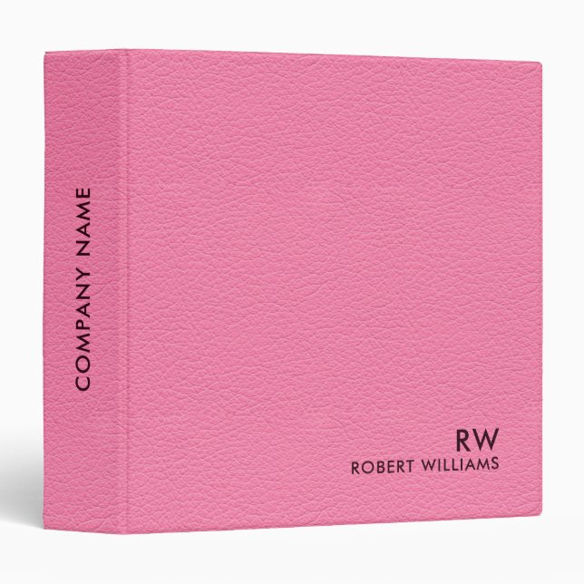 Hot Pink Leather Look   Binder (Front/Spine)