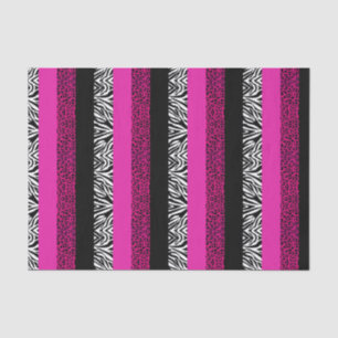Hot Pink Leopard and Zebra Animal Print Tissue Paper