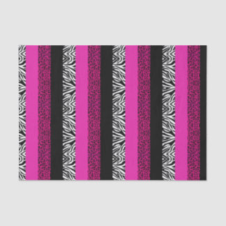 Hot Pink Leopard and Zebra Animal Print Tissue Paper