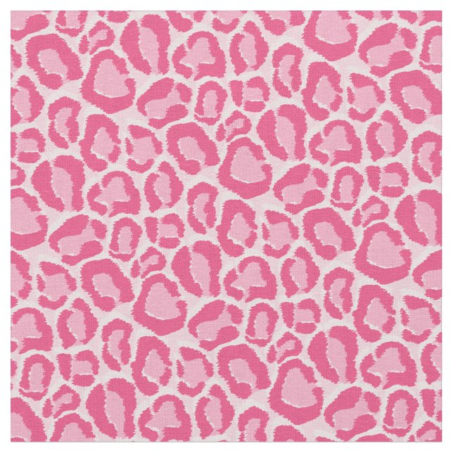 Hot Pink Leopard Animal Print Fabric (Close Up)