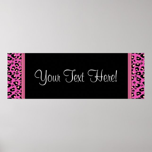 Hot Pink Leopard Baby Shower Banner Poster (Front)