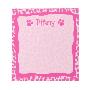 Hot Pink Leopard Cheetah Customizable Notepad