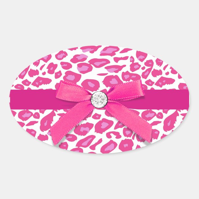 Hot Pink Leopard Envelope Seal Sticker (Front)