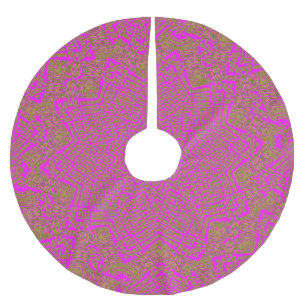 Hot Pink Leopard Pattern Circle Christmas Holiday Brushed Polyester Tree Skirt