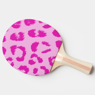 Hot Pink Leopard Pattern Ping Pong Paddle