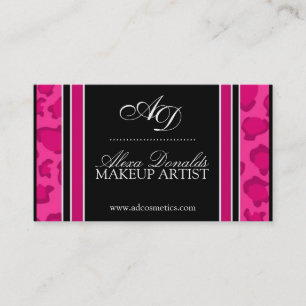Hot Pink  Leopard Print    Business Card