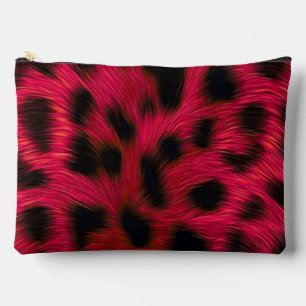 Hot Pink Leopard Print Faux Accessory Pouch