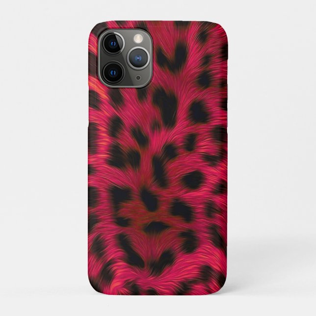 Hot Pink Leopard Print Faux  Case-Mate iPhone Case (Back)