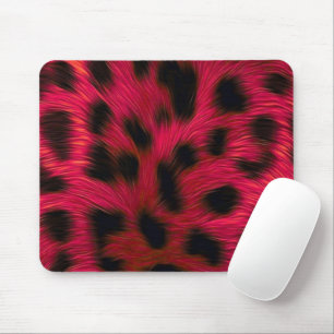 Hot Pink Leopard Print Faux  Mouse Pad