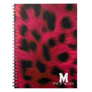Hot Pink Leopard Print Faux Notebook