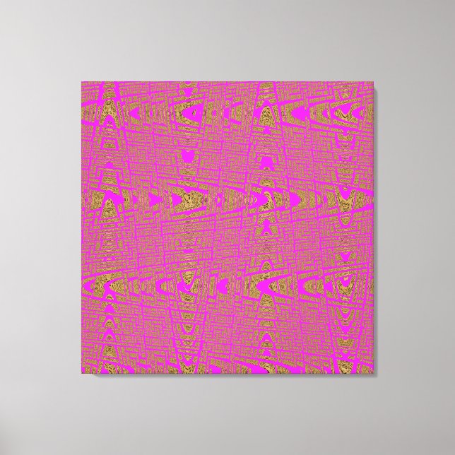 Hot Pink Leopard Print Modern Abstract Wave (Front)