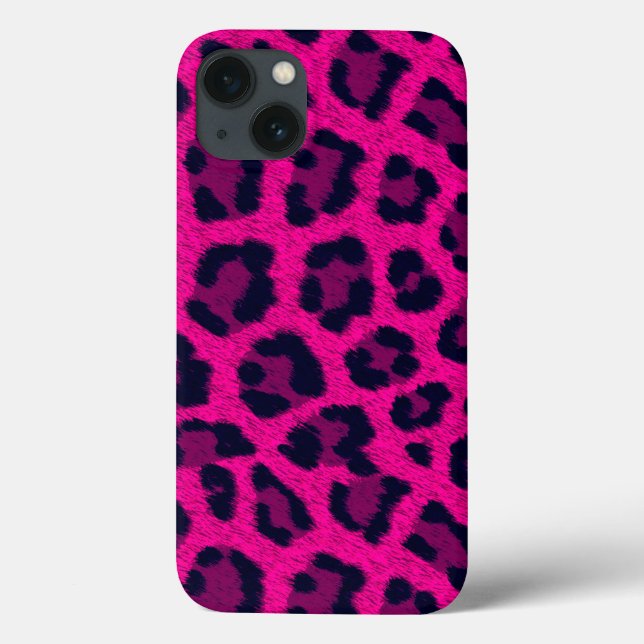 Hot Pink Leopard Print Phone Case (Back)