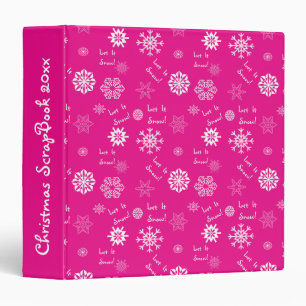 Hot Pink Let It Snow Binder