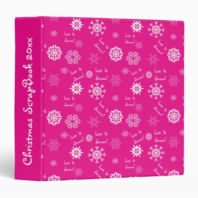 Hot Pink Let It Snow Binder (Front/Spine)