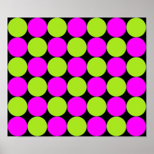 Hot Pink & Lime Green Polka Dots Poster