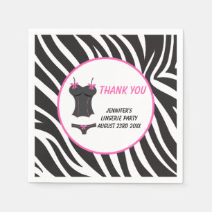 Hot Pink Lingerie Party Thank You Napkin