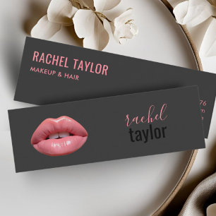 Hot Pink Lips   Charcoal Makeup Business Card