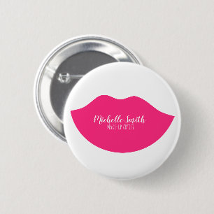 Hot Pink lips design Make-up artist 2 Inch Round Button
