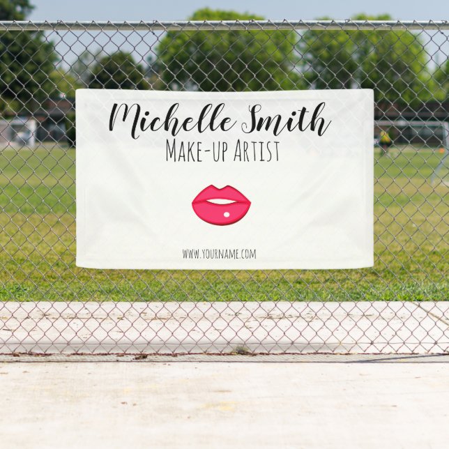 Hot Pink lips design Make-up artist Banner (Insitu)