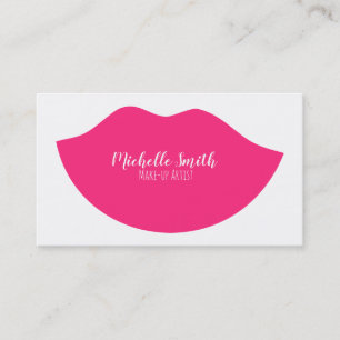 Hot Pink lips design Make-up artist Business Card