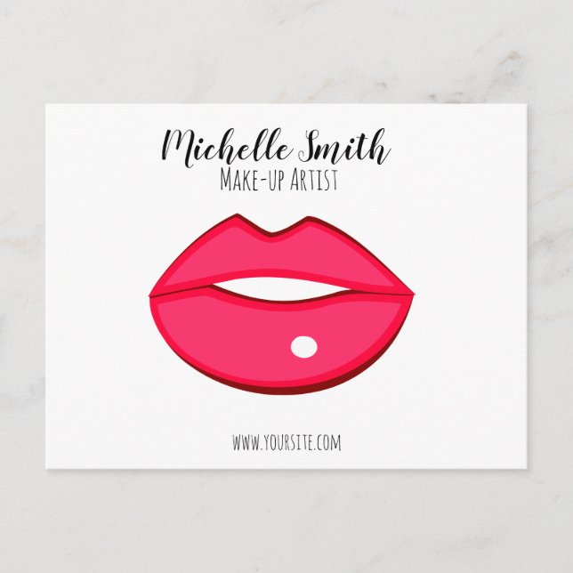 Hot Pink lips design Make-up artist Postcard (Front)