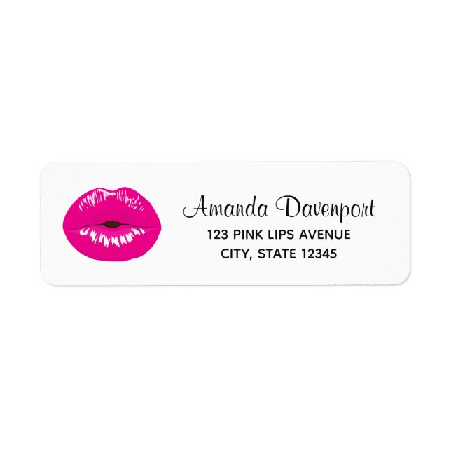 Hot Pink Lips Glamourous Illustration (Front)