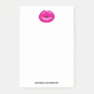 Hot Pink Lips Glamourous Illustration Post-it Notes