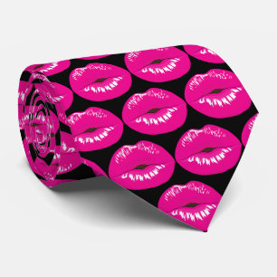 Hot Pink Lips Glamourous Pattern Tie