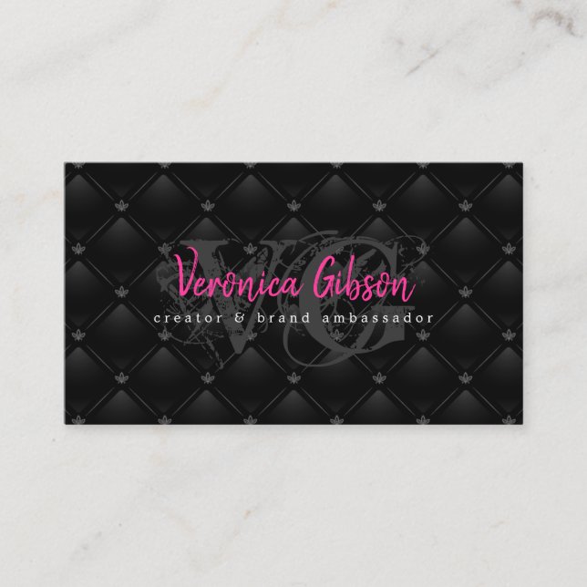 Hot Pink Lips Makeup Brand Ambassador and Creator Business Card (Front)