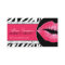 Hot  Pink Lips + Zebra Print Business Cards
