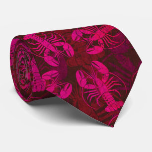 Hot Pink Lobster Bake Funny Beach Party Tie