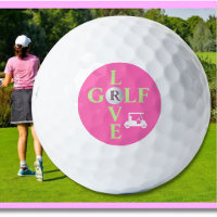 Hot Pink Love Golf Monogram Golf Ball