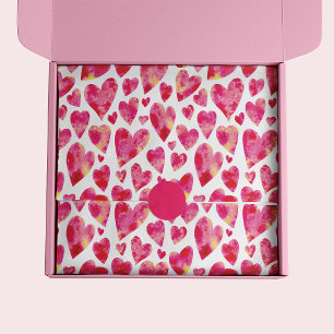Hot Pink Love Heart pattern Tissue Paper