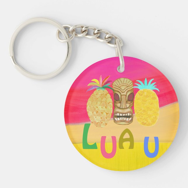 Hot Pink Luau Keychain (Front)