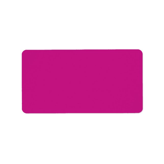 Hot Pink Magenta Fuchsia Solid Colour Background Label (Front)