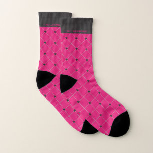 Hot Pink Magenta with Company Business Name Socks