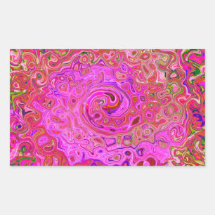 Hot Pink Marbled Colours Abstract Retro Swirl Sticker