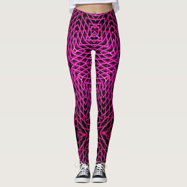 Hot  Pink Maze Leggings (Front)