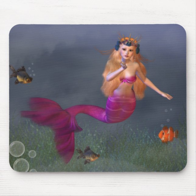 Hot Pink Mermaid Mousepad (Front)