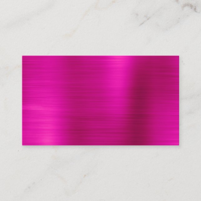 Hot Pink Metallic Shimmer Foil Blank Place Card (Front)