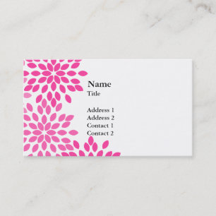Hot Pink Modern Floral Pattern Business Card