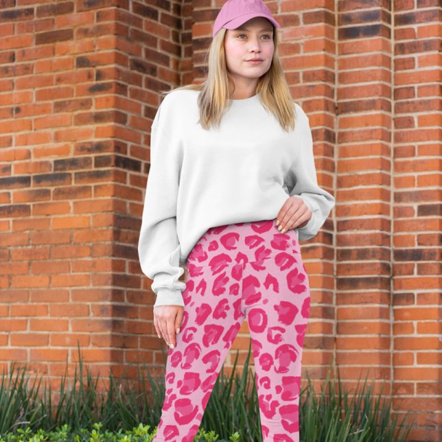 Hot Pink Modern Leopard Pattern Leggings (Creator Uploaded)