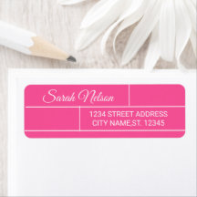 Hot Pink, Modern Lines Label