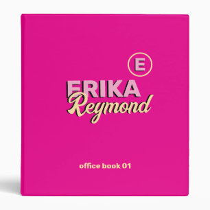 Hot Pink Modern Office Book for a girl  Binder