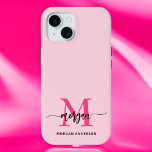 Hot Pink Modern Script Girly Monogram Name iPhone 15 Case<br><div class="desc">Protect your phone in style with our Hot Pink Modern Script Girly Monogram Name iPhone 15 Case! Featuring a vibrant hot pink design, this case is personalized with your name in a chic modern script for a custom touch. Designed for the iPhone 15, it offers durable protection against scratches and...</div>