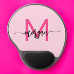 Hot Pink Modern Script Girly Monogram Name Gel Mouse Pad<br><div class="desc">Add a pop of colour to your workspace with our Hot Pink Modern Script Girly Monogram Name Mouse Pad! Featuring a vibrant hot pink design and personalized with your name in a chic modern script, this mouse pad blends style with practicality. The smooth surface ensures precise mouse movements, while the...</div>