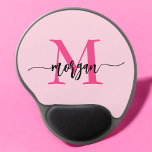 Hot Pink Modern Script Girly Monogram Name Gel Mouse Pad<br><div class="desc">Add a pop of colour to your workspace with our Hot Pink Modern Script Girly Monogram Name Mouse Pad! Featuring a vibrant hot pink design and personalized with your name in a chic modern script, this mouse pad blends style with practicality. The smooth surface ensures precise mouse movements, while the...</div>