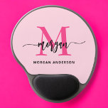 Hot Pink Modern Script Girly Monogram Name Gel Mouse Pad<br><div class="desc">Add a pop of colour to your workspace with our Hot Pink Modern Script Girly Monogram Name Mouse Pad! Featuring a vibrant hot pink design and personalized with your name in a chic modern script, this mouse pad blends style with practicality. The smooth surface ensures precise mouse movements, while the...</div>