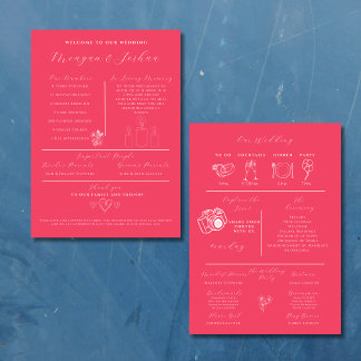 Hot Pink Modern Wedding Infographic Program